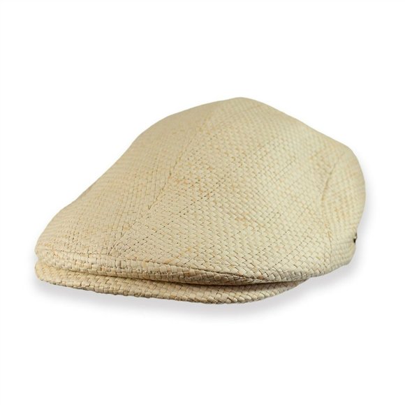 Mens Raffia Straw Newsboy Hat Ivy Cap 
